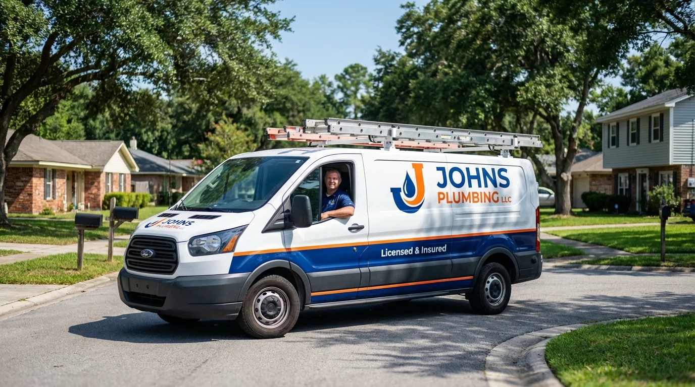 Johns Plumbing LLC service van in Warsaw, KY